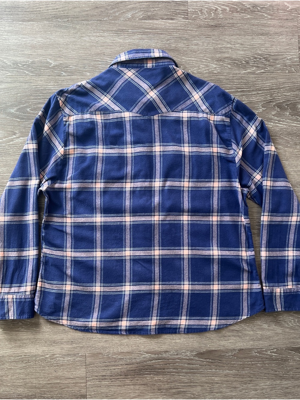 Jachs Girlfriend XL Blue Pink Plaid Western Snap Shirt Cotton Stretch Flannel - Picture 3 of 15